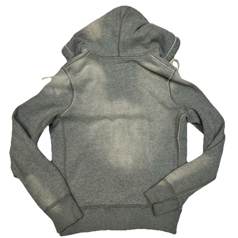 Vintage Abercrombie & Fitch Full Zip Hoodie Gray Logo Y2K Men's Medium Retro - Picture 9 of 11